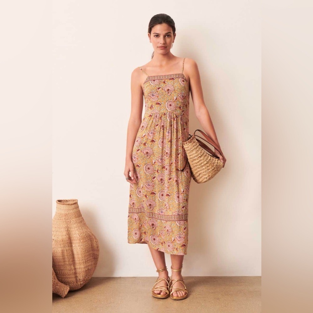 ba&sh ~ VALENTINE DRESS OCRE - Picture 3 of 9